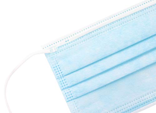 TBOC Mascarilla Higiénica No Reutilizable - [Pack 30 Unidades] Máscara 3 Capas [Azul] Ligera Suave y Transpirable [Desechables] con Pinza Nasal Protección Facial [Alta Filtración]
