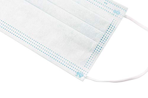 TBOC Mascarilla Higiénica No Reutilizable - [Pack 30 Unidades] Máscara 3 Capas [Azul] Ligera Suave y Transpirable [Desechables] con Pinza Nasal Protección Facial [Alta Filtración]