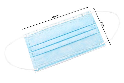 TBOC Mascarilla Higiénica No Reutilizable - [Pack 30 Unidades] Máscara 3 Capas [Azul] Ligera Suave y Transpirable [Desechables] con Pinza Nasal Protección Facial [Alta Filtración]