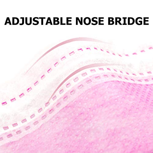 TBOC Mascarilla Higiénica No Reutilizable - [Pack 40 Unidades] [Color Rosa] Antipolen Antipolvo Ligera Suave y Transpirable [Desechables] con Pinza Nasal Protección Facial [Alta Filtración]
