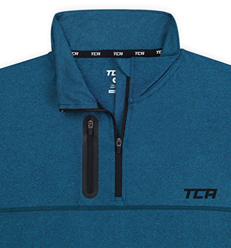 TCA Hombre y Niño Pro Performance Camiseta Compresión Termica para Raunning - Camiestas Deporte Manga Larga - Azul Marino, L