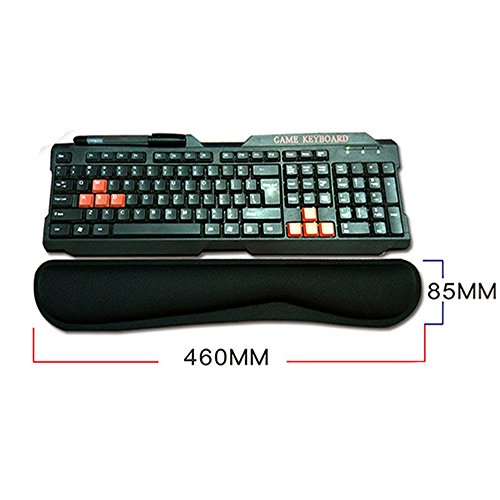 Teclado del Resto de Muñeca ,Cojín de Ratón del Resto de Muñeca,Ratón Teclado de muñeca Resto, Apoyo para oficina, ordenador, durable cómodo la escritura alivio del dolor, 2 pcs Negro