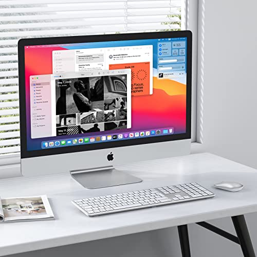 Teclado Inalambrico para Mac OS (Macbook, Mac Mini, iMac, Mac Pro), Teclado Recargable, Teclado Bluetooth para Mac OS, OMOTON, 3 Bluetooths