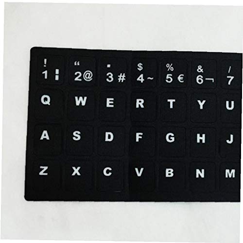 Teclado Pegatinas reemplazo español no transparente con Fondo Negro en letras blancas para Laptops 3PCS