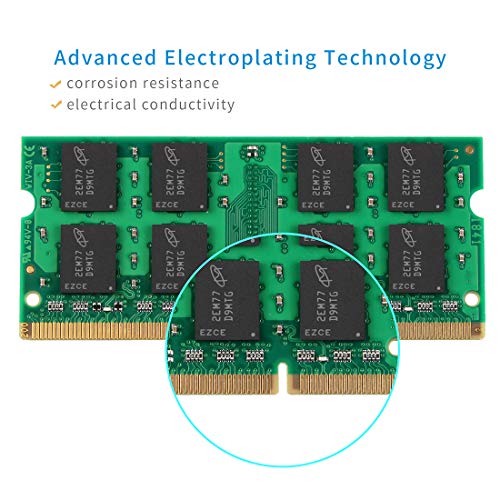 TECMIYO DDR2 RAM 6400 PC2 800mhz DDR2 6400s SODIMM Laptop RAM (2x2GB-PC2-6400S-G)