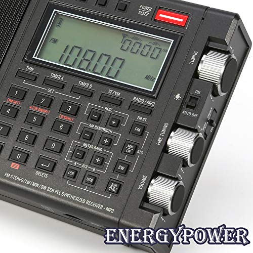 TECSUN PL-990 Radio Estéreo Portátil Sintonización Digital de Banda Completa de Alto Rendimiento Radio FM Am SW SSB con Altavoz Bluetooth MP3