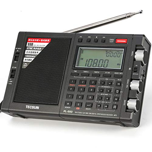 TECSUN PL-990 Radio Estéreo Portátil Sintonización Digital de Banda Completa de Alto Rendimiento Radio FM Am SW SSB con Altavoz Bluetooth MP3