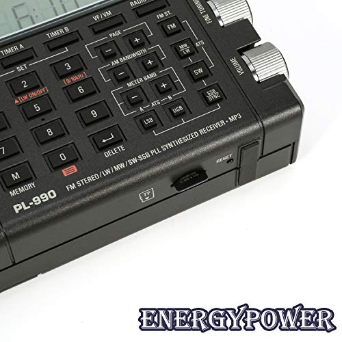 TECSUN PL-990 Radio Estéreo Portátil Sintonización Digital de Banda Completa de Alto Rendimiento Radio FM Am SW SSB con Altavoz Bluetooth MP3