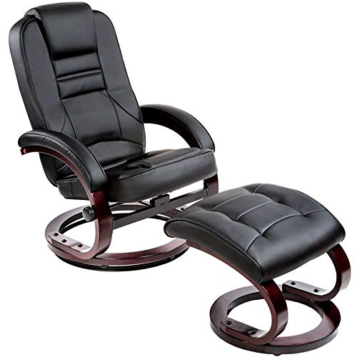 tectake 403849 Sillón de TV con Taburete, Asiento Relax con puf, Silla reclinable con escabel, Mueble de Interior, Mobiliario para el hogar