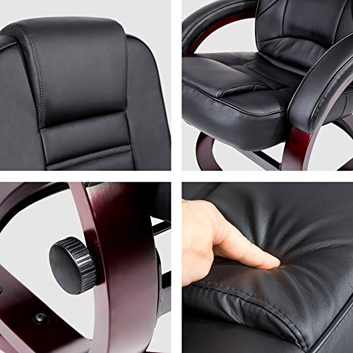tectake 403849 Sillón de TV con Taburete, Asiento Relax con puf, Silla reclinable con escabel, Mueble de Interior, Mobiliario para el hogar