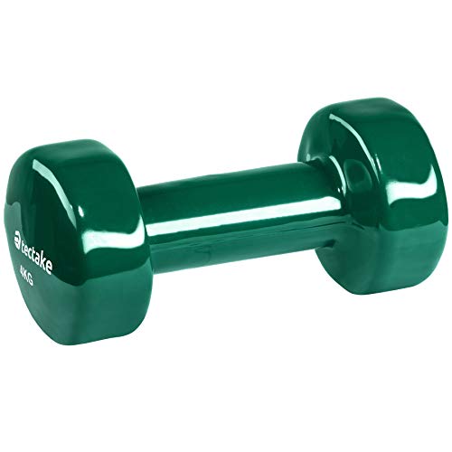 TecTake Conjunto de Mancuernas de Vinilo Pesas Aerobic | Superficie Antideslizante | Varios Modelos (4kg | Verde | no. 402361)