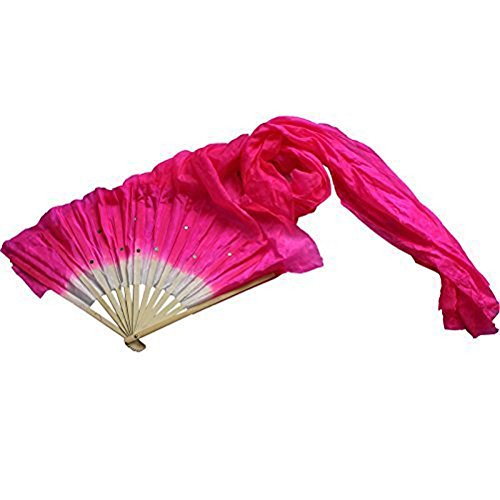 Teekit Tetera de 1,8 m Hecha a Mano, Bailarina Multicolor, bambú, Silla, Fans de la Danza, Color Color Rojo, tamaño pequeño