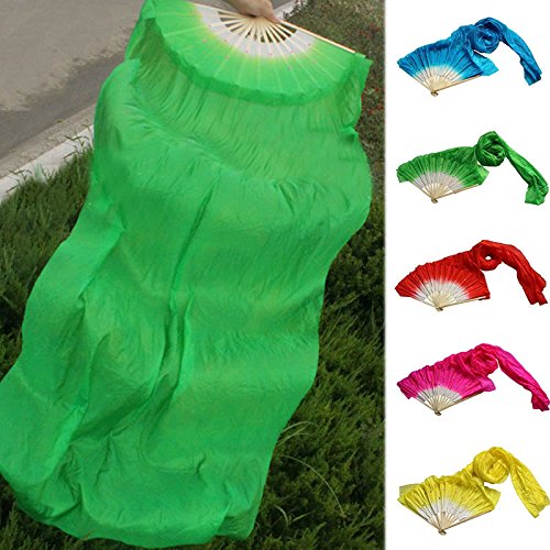 Teekit Tetera de 1,8 m Hecha a Mano, Bailarina Multicolor, bambú, Silla, Fans de la Danza, Color Color Rojo, tamaño pequeño