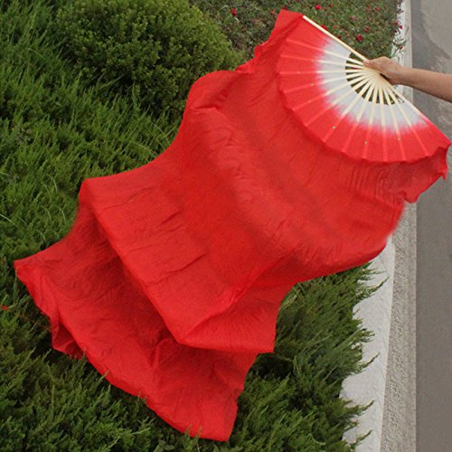Teekit Tetera de 1,8 m Hecha a Mano, Bailarina Multicolor, bambú, Silla, Fans de la Danza, Color Color Rojo, tamaño pequeño