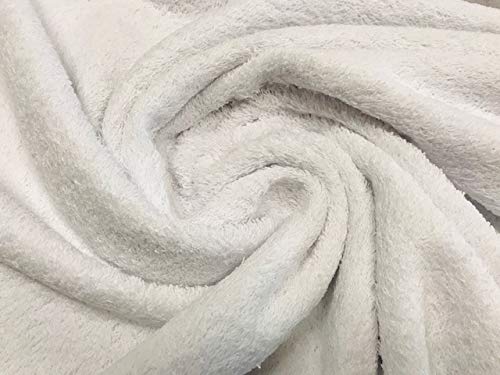 Tela de rizo, color blanco, tela para toallas, albornoces, cambiadores, tela por metros, 1 metro x 160 cms, ENVIOS GRATUITOS