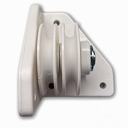 Teletoldo Polea Doble Lateral para Cuerda de pérgola (Blanco)