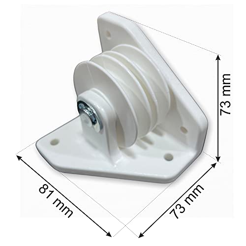 Teletoldo Polea Doble Lateral para Cuerda de pérgola (Blanco)