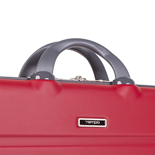 TEMPO - Maletín Cartera Portadocumentos para Portátil de 15 Pulgadas. ABS. Rígido Robusto Interior Acolchado para Portátil. Calidad y diseño. 67001, Color Rojo