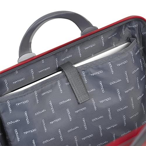 TEMPO - Maletín Cartera Portadocumentos para Portátil de 15 Pulgadas. ABS. Rígido Robusto Interior Acolchado para Portátil. Calidad y diseño. 67001, Color Rojo