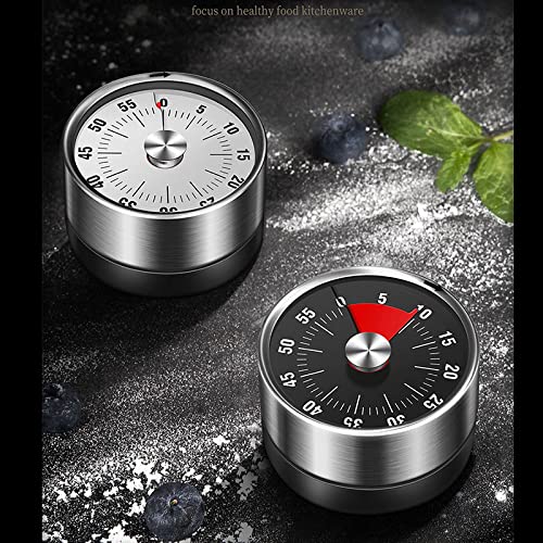 Temporizador analógico visual, temporizador de cocina de 55 minutos, temporizador de cuenta atrás para niños y adultos, indicador de tiempo restante, alarma acústica (negro)