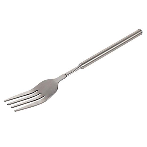 Tenedor de acero inoxidable para cena, 8,7~25,4 pulgadas (ajustable) Tenedor de mango largo telescópico antióxido sin bacterias para cena de barbacoa Postre de frutas