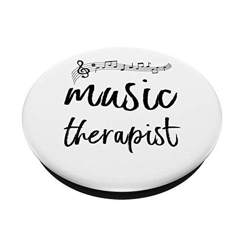 Terapeuta de música Lindo Blanco y Negro PopSockets PopGrip Intercambiable