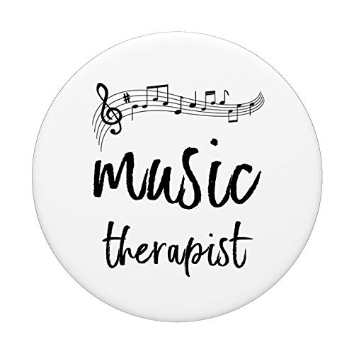 Terapeuta de música Lindo Blanco y Negro PopSockets PopGrip Intercambiable