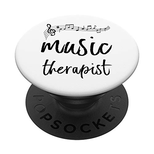 Terapeuta de música Lindo Blanco y Negro PopSockets PopGrip Intercambiable