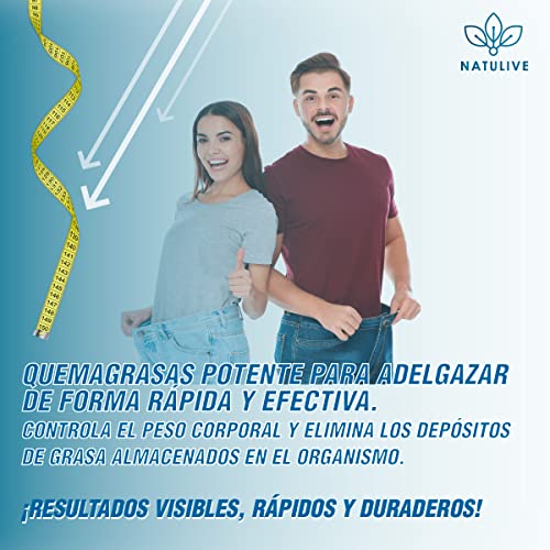 Termogénico adelgazante | Garcinia Cambogia + Cetonas de frambuesa | Quemagrasas, saciante y reductor del apetito | Resultados rápidos y visibles | 90 cápsulas