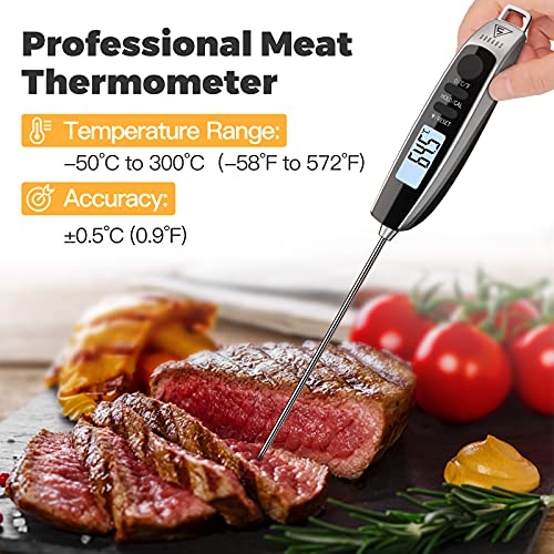 Termometro Cocina,DOQAUS Termometro Digital Cocina con IPX6 Impermeable y 3S Lectura Instantánea, Pantalla LCD Retroiluminada & Calibration,Termometro Carne para BBQ Comida Leche Agua Caramelo Líquido