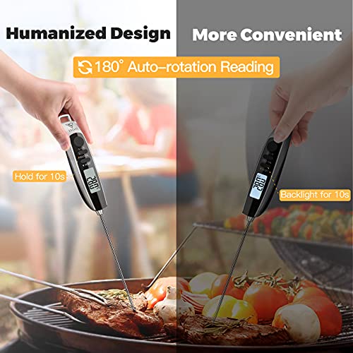 Termometro Cocina,DOQAUS Termometro Digital Cocina con IPX6 Impermeable y 3S Lectura Instantánea, Pantalla LCD Retroiluminada & Calibration,Termometro Carne para BBQ Comida Leche Agua Caramelo Líquido