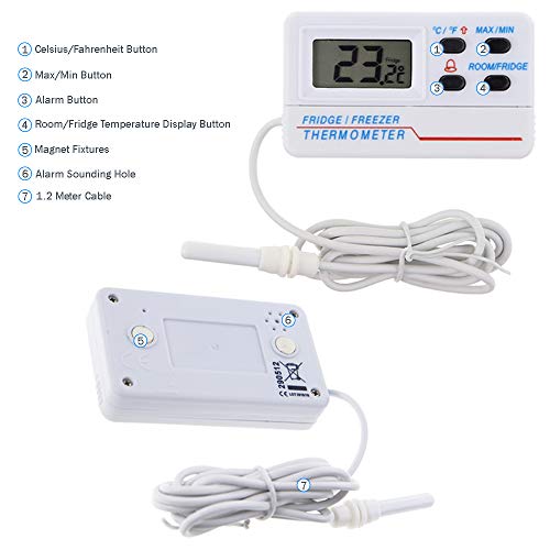Termómetro digital calibrado para frigorífico y congelador con certificado de calibración rastreable de 2 puntos