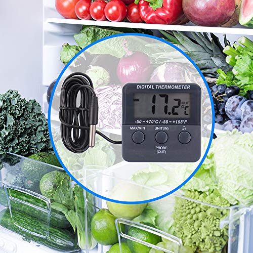Termómetro digital calibrado para frigorífico y congelador con certificado de calibración rastreable de 2 puntos