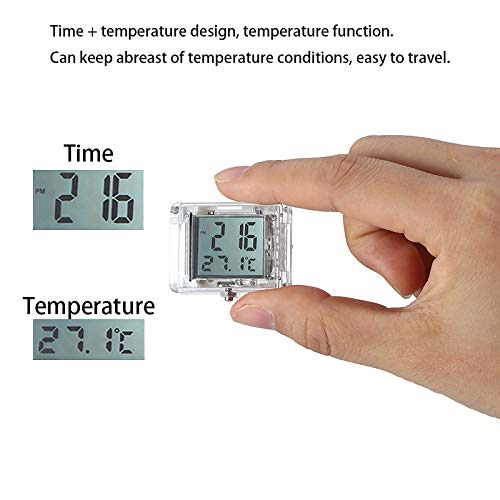 Termómetro digital, hoja de película reloj electrónico de la motocicleta reloj luminoso, termómetro digital bicicleta de coche eléctrico indicador de temperatura al aire libre