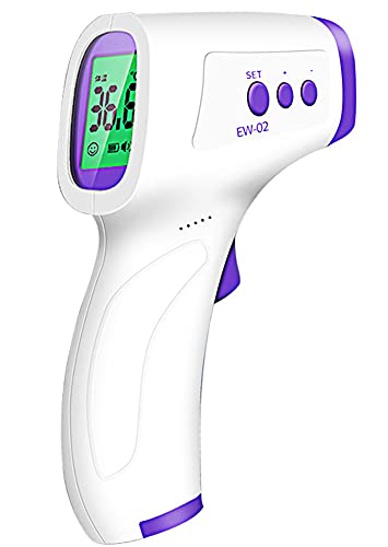 Termómetro Infrarrojos, Termómetro Digital Termómetro Infrarrojos sin contacto Termómetro de Frente con Pantalla LCD/50 Grupos Datos/Alarma de Fiebre para Bebé Adultos Humanos Cocina