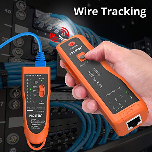 Tester de Cable Red XQ 350 Comprobador de Cables RJ45 RJ11 Herramienta Comprobadora LAN con Sonda Auriculares Tester Cable Lineas Telefonicas Medidor Continuidad de Cable LAN Ethernet BNC