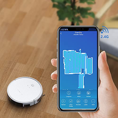 Tesvor X500 Pro - Robot Aspirador 2 en 1 con mopa extraíble, Navegación Inteligente con giroscopio, Depósito de agua electrónico de 350 ml, Indicador de Limpieza en Tiempo Real, Para Suelos Lisos