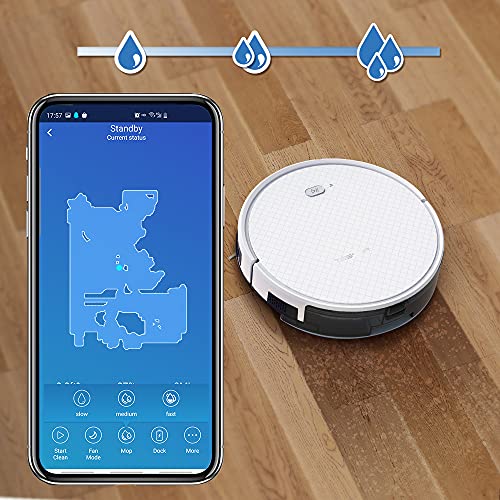Tesvor X500 Pro - Robot Aspirador 2 en 1 con mopa extraíble, Navegación Inteligente con giroscopio, Depósito de agua electrónico de 350 ml, Indicador de Limpieza en Tiempo Real, Para Suelos Lisos