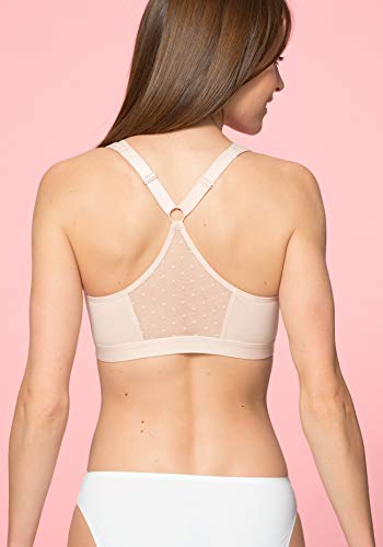 TEX - Sujetador para Mujer, Postoperatorio, Cierre Delantero, Espalda Tipo Nadadora, Rosa, 105D