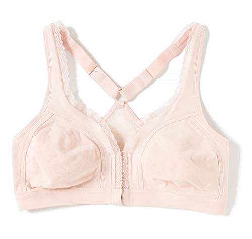 TEX - Sujetador para Mujer, Postoperatorio, Cierre Delantero, Espalda Tipo Nadadora, Rosa, 105D