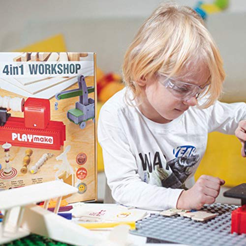 The Cool Tool Taller PLAYmake 4 en 1, La Herramienta Genial, Trabajo en Madera para Principiantes