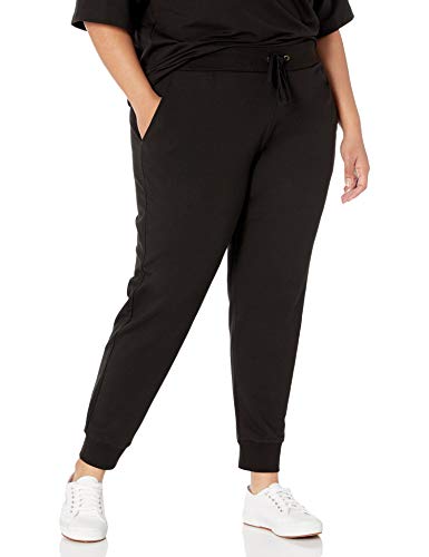 The Drop Grace Pantalón para correr supersuave elástico con bajos acanalados para Mujer, Negro, L