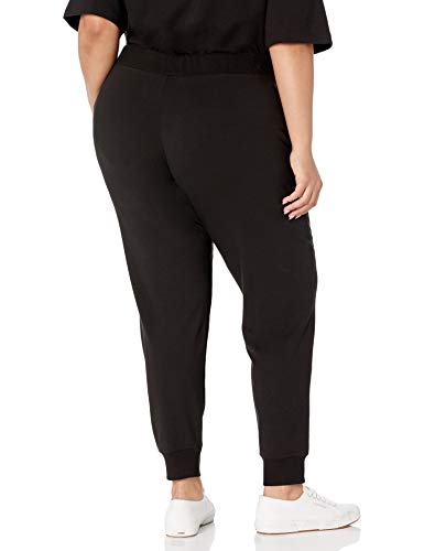 The Drop Grace Pantalón para correr supersuave elástico con bajos acanalados para Mujer, Negro, L