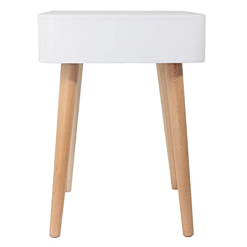 THE HOME DECO FACTORY HD3739 MESITA Noche, Madera, Blanco, 35x35x48 cm