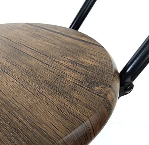 thesecrethome.es 2 X Silla Metal Plegable Base y Respaldo Madera Ligeras | diámetro 30cm x Alto 73cm | Taburete Plegable Ideal para Terraza, Balcón y Jardín