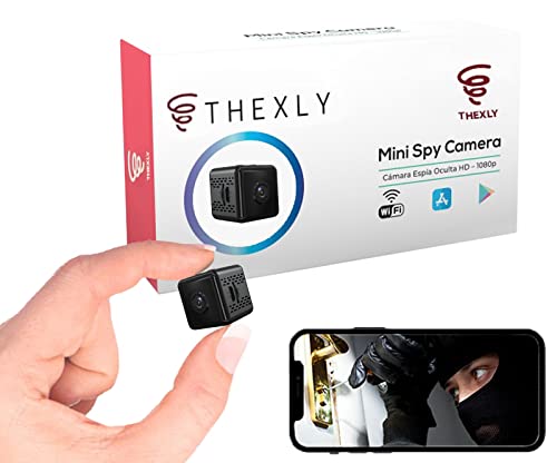 THEXLY Cámara espía Oculta Cuadrada HD 1080p - Mini cámara espía WiFi para Ver en el móvil - Vigilancia camuflada con Sensor de Movimiento y visión Nocturna