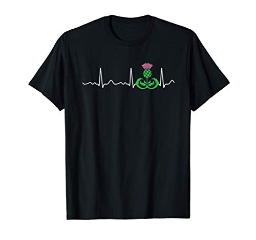 Thistle / Scotland - pulso, latido del corazón, verde Camiseta