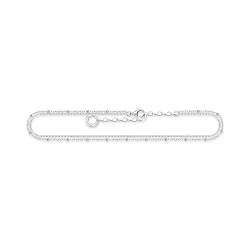 THOMAS SABO Tobillera de plata de ley 925 para mujer, doble fila, AK0030-001-21-L27V