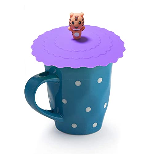 Tianyis 5 Piezas Tapa de copa de Silicona,Silicona De Grado Alimentario Tapas, Tapa para Vaso Reutilizables Antipolvo Tapas de La Taza de La Bebida, Tapas de Silicona para Tazas para Cafe, Vaso