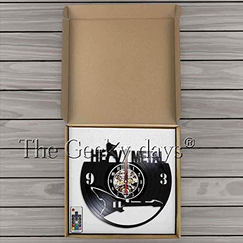 TIANZly Music Band Modern Vinyl Record Reloj de Pared Heavy Metal Band Rock N Roll Wall Art Deco Reloj Reloj Music Attitude Music Lover Gift